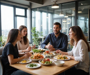 Zespół korporacyjny pracujący w zdrowym środowisku